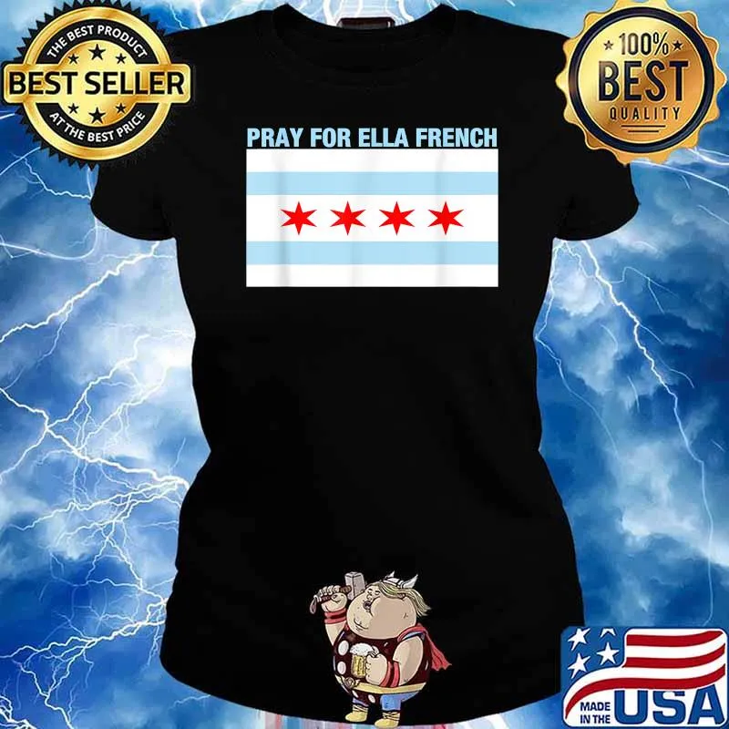 Pray For Ella French Flag T-Shirt Ladies tee