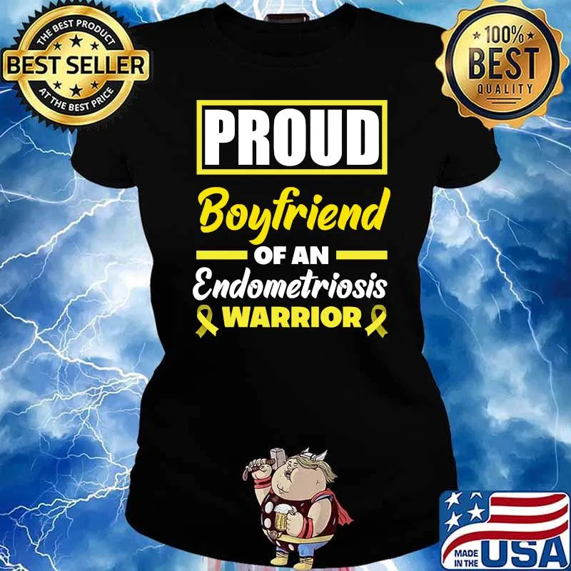 Proud Boyfriend Of An Endometriosis Warrior Endo Awareness T-Shirt Ladies tee
