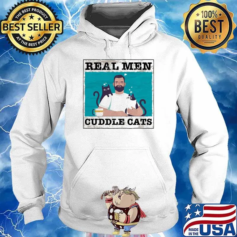 Real men cuddle cats Hoodie