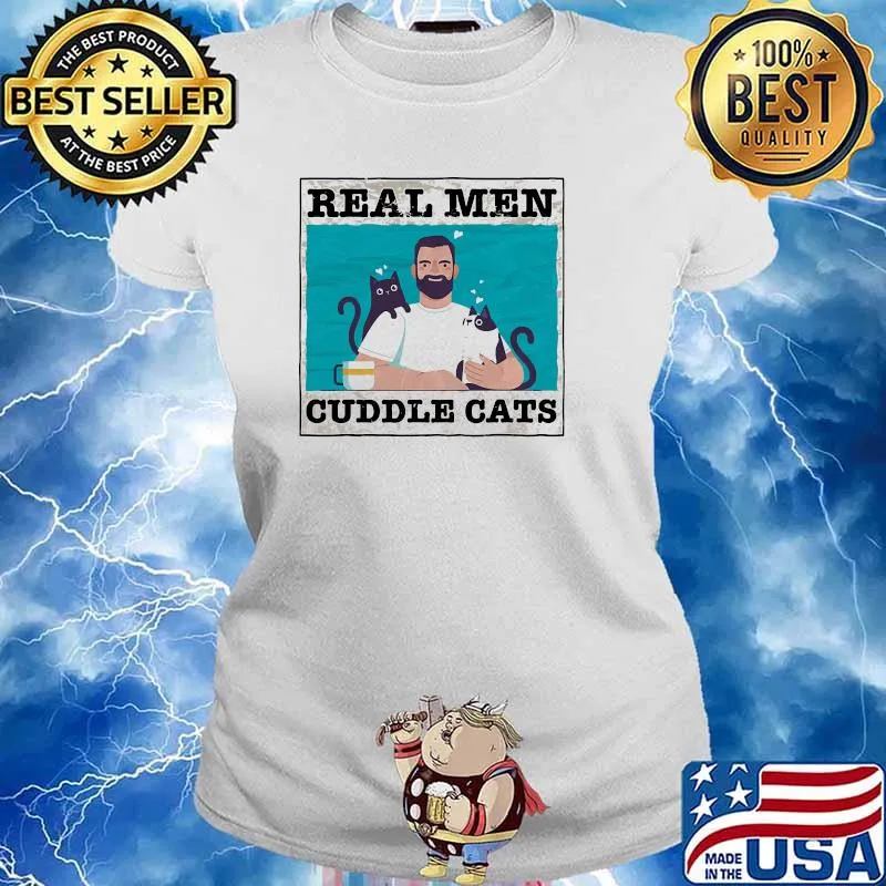 Real men cuddle cats Ladies tee