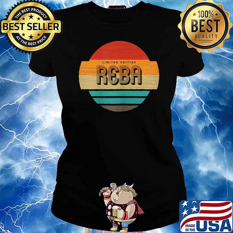 Reba Name Retro Vintage Sunset Limited Edition T-Shirt Ladies tee