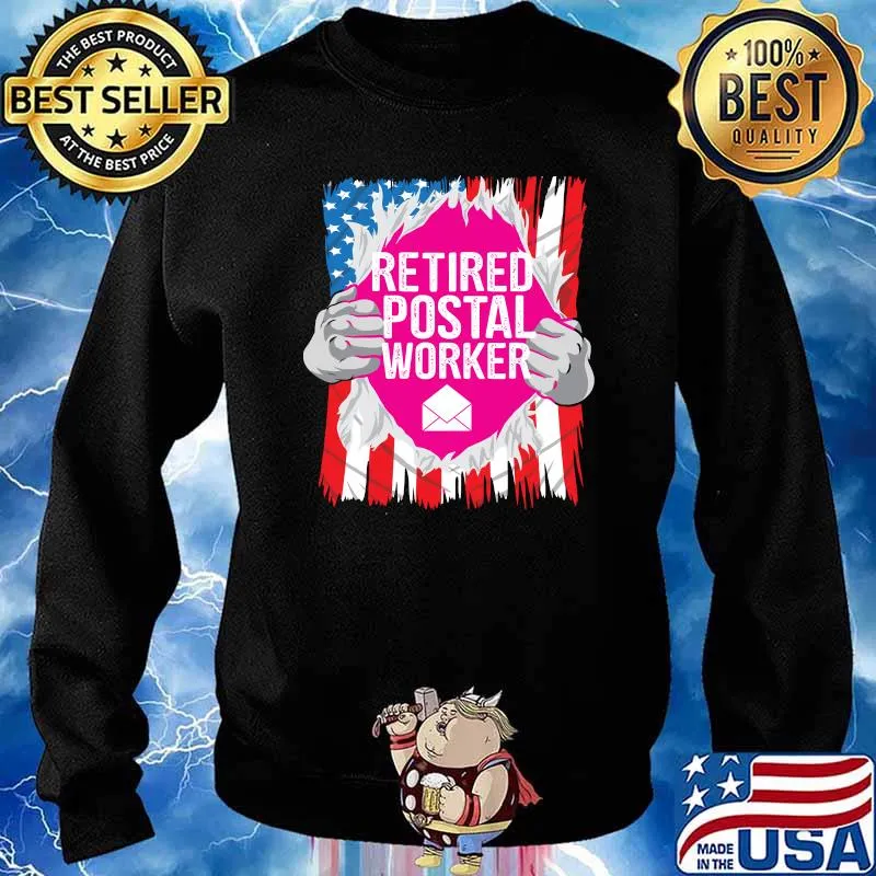 Retired Postal Worker Mailman Retirement Flag T-Shirt Sweater