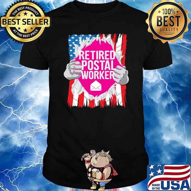 Retired Postal Worker Mailman Retirement Flag T-Shirt