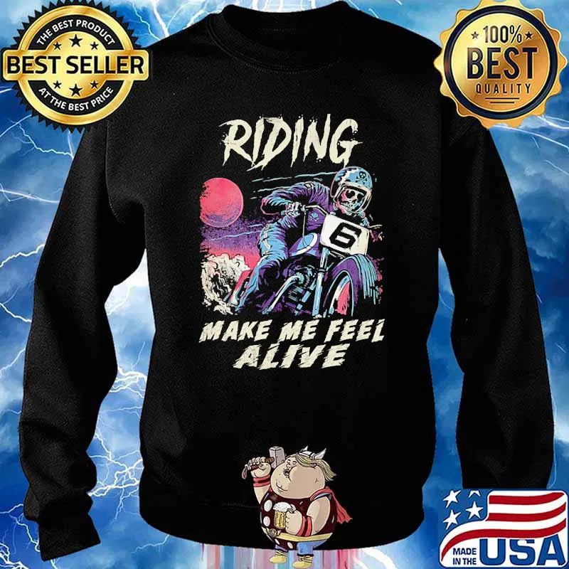 Riding make me feel alive skull Sweater