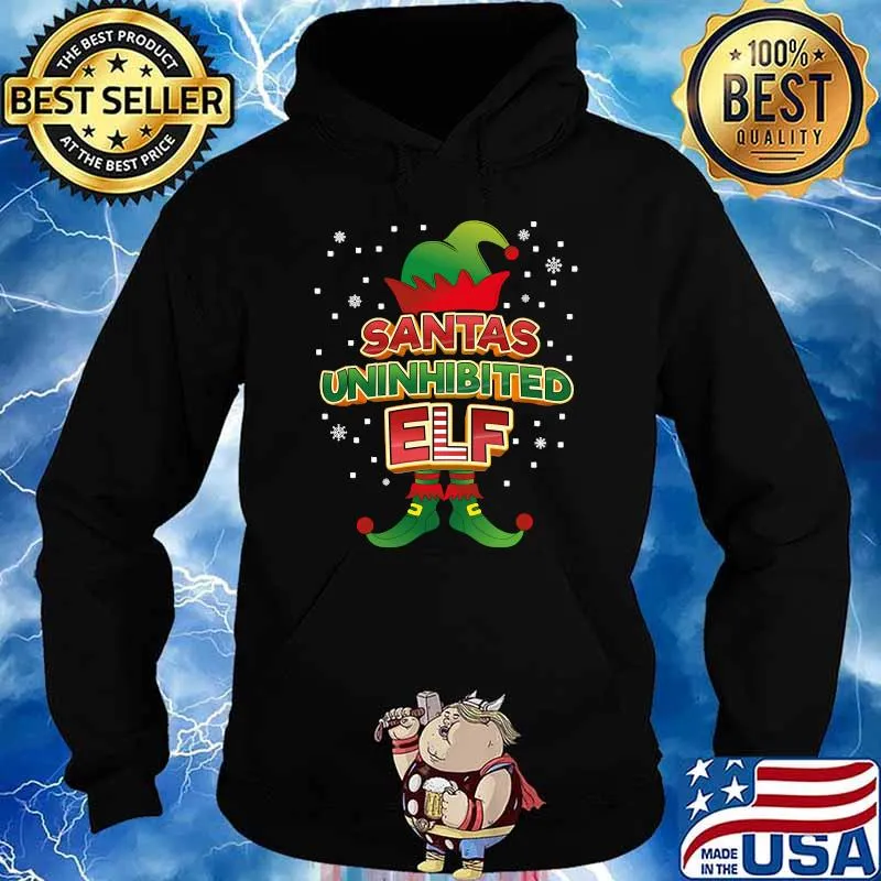 Santas Uninhibited Elf X-Mas Matching Pajama Party T-Shirt Hoodie