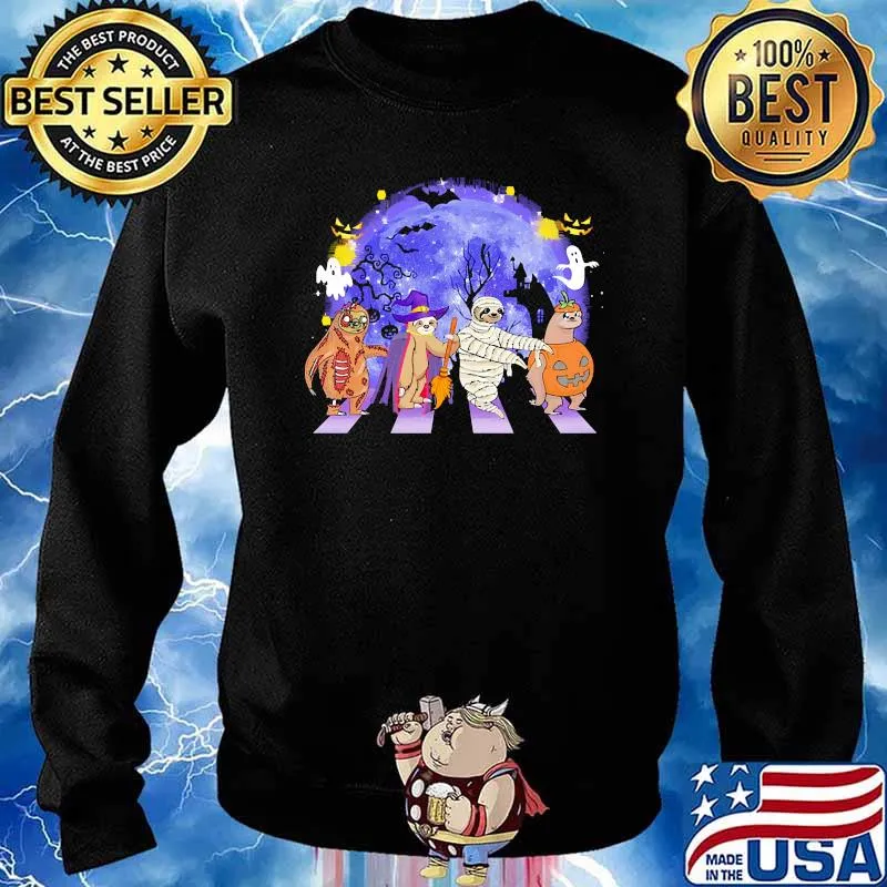 Sloths witch abbey road moon halloween Sweater