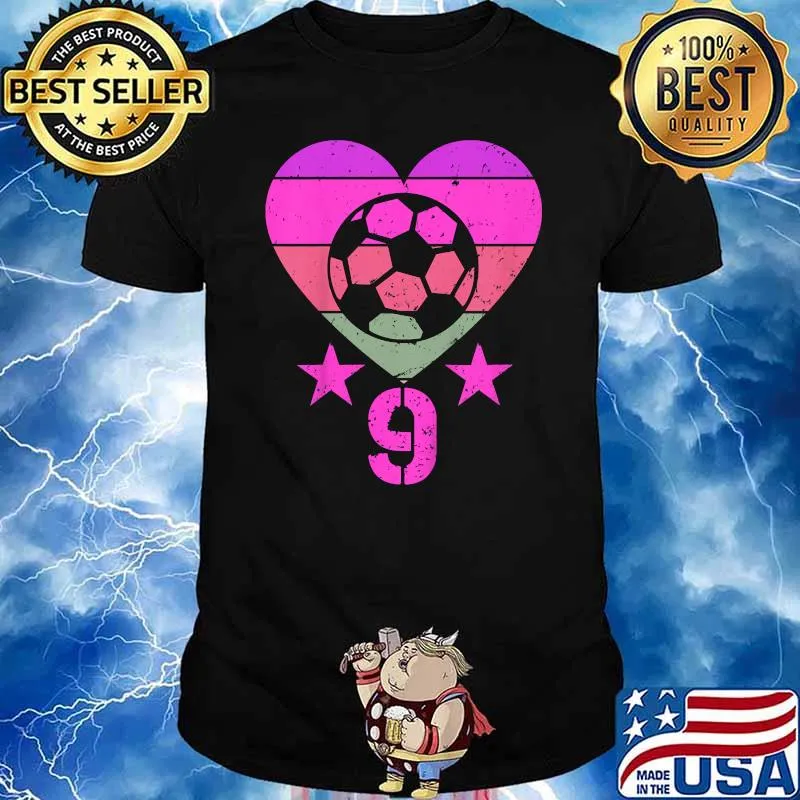 Soccer Birthday 9 Year Old Boy Girl Ninth 9th Birthday T-Shirt