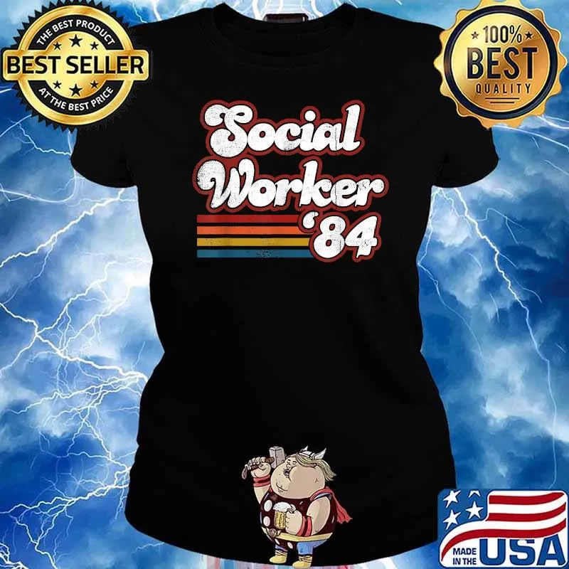 Social Worker Since 1984 37th Birthday Cool Caregiver T-Shirt Ladies tee