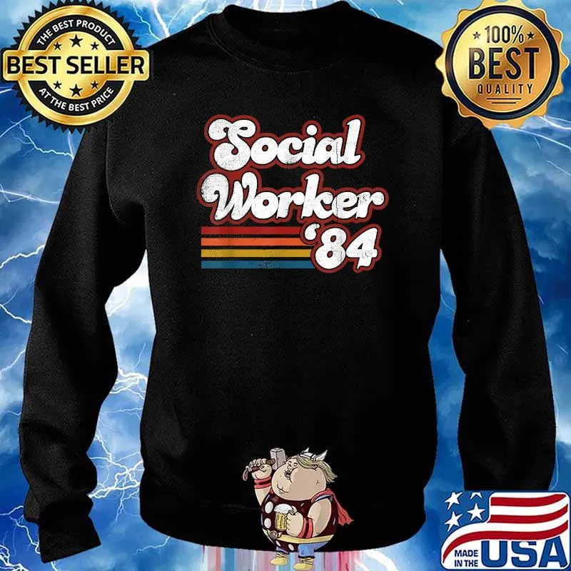 Social Worker Since 1984 37th Birthday Cool Caregiver T-Shirt Sweater