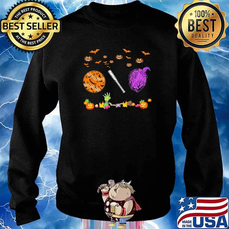 Softball pumpkin witch halloween Sweater