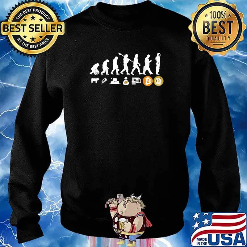 The Evolution of Cryptocurrency Money dogecoin and bitcoin T-Shirt Sweater