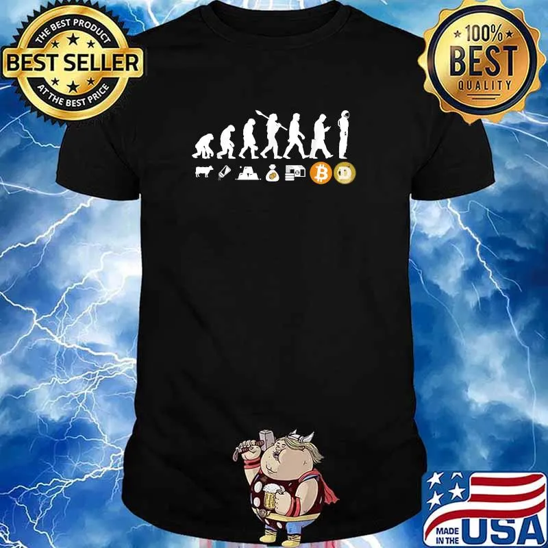 The Evolution of Cryptocurrency Money dogecoin and bitcoin T-Shirt