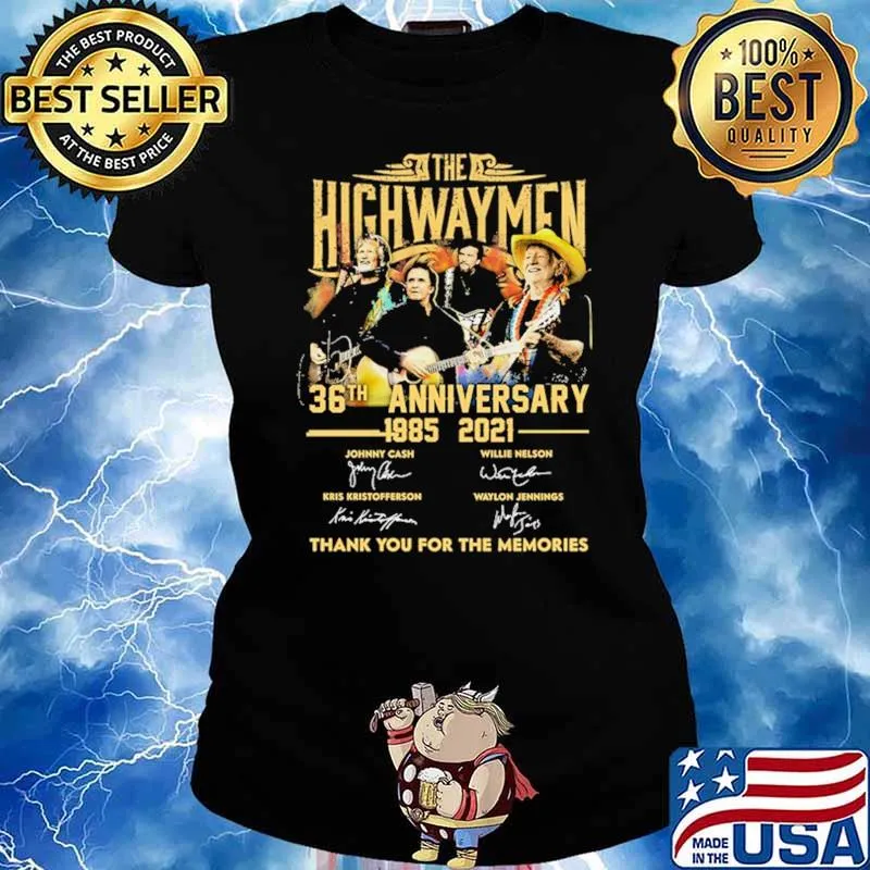 The Highwaymen 36th Anniversary 1985 2021 Thank You For The Memories Shirt Ladies tee