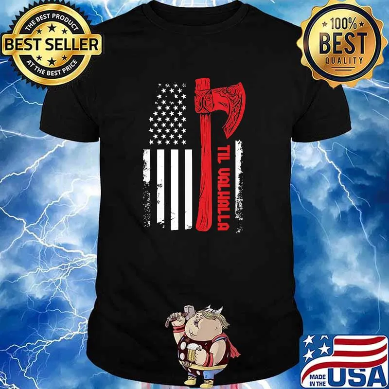 Til vanhala usa flag Viking World shirt