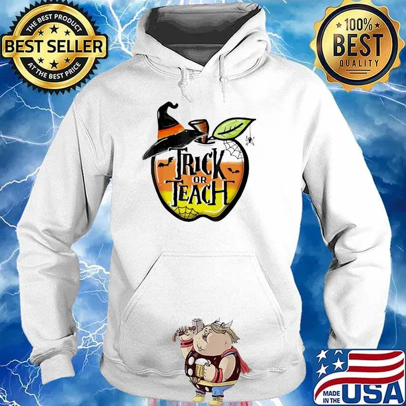 Trick or teach apple witch halloween Hoodie