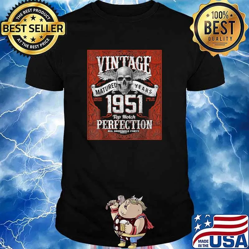 Vintage 1951 Limited Edition 1951 70 years old Skull T-Shirt