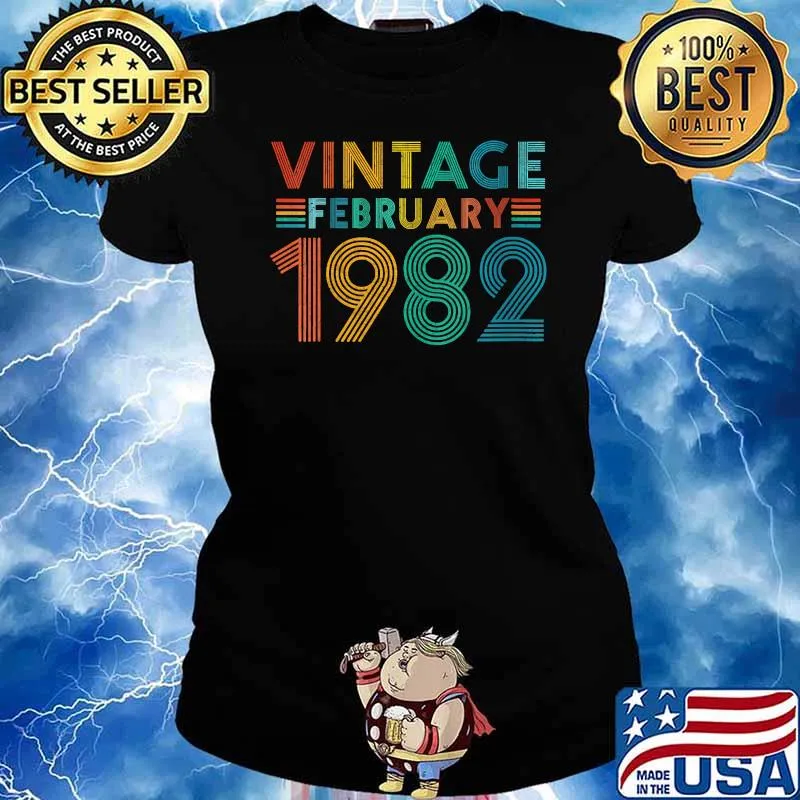 Vintage February 1982 Birthday T-Shirt Ladies tee