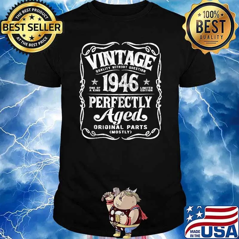 Vintage Made In 1946 The Original 75th Birthday T-Shirt