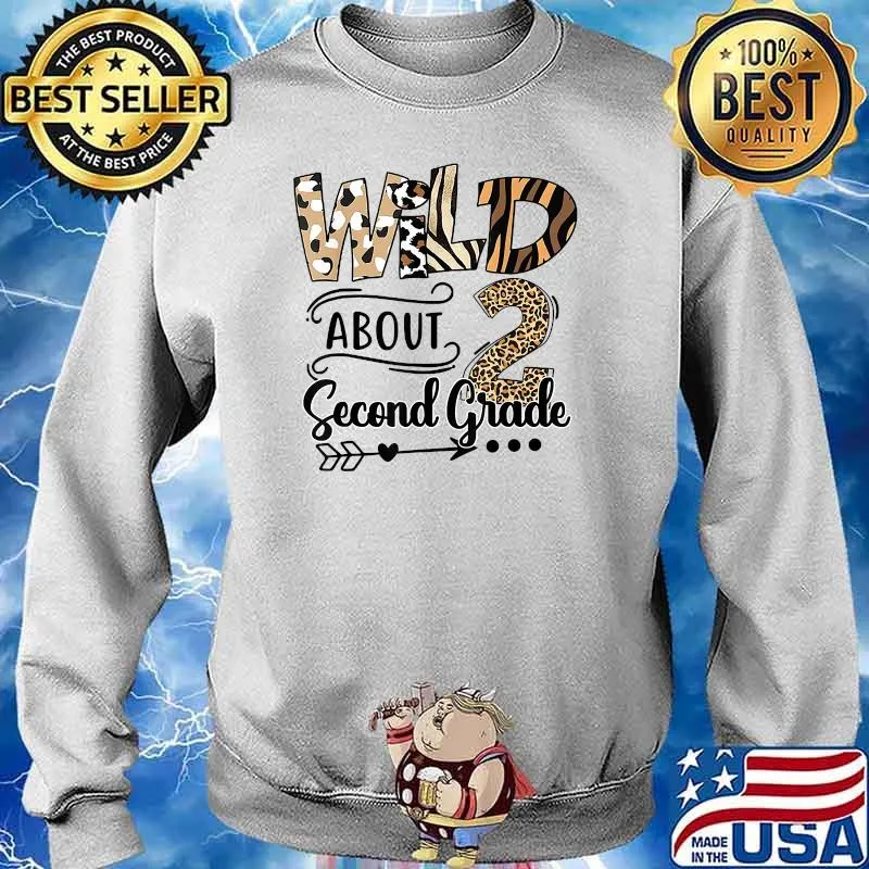 Wild about 2nd Second Grade Lepoard T-Shirt Sweater