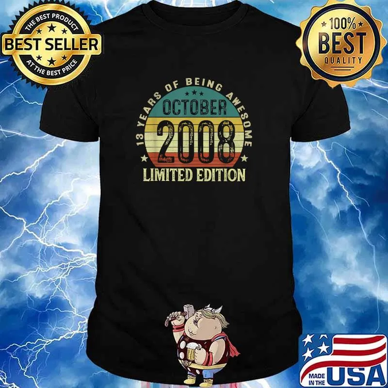 13 Years of being awesome October 2008 limited edition vintage T-Shirt