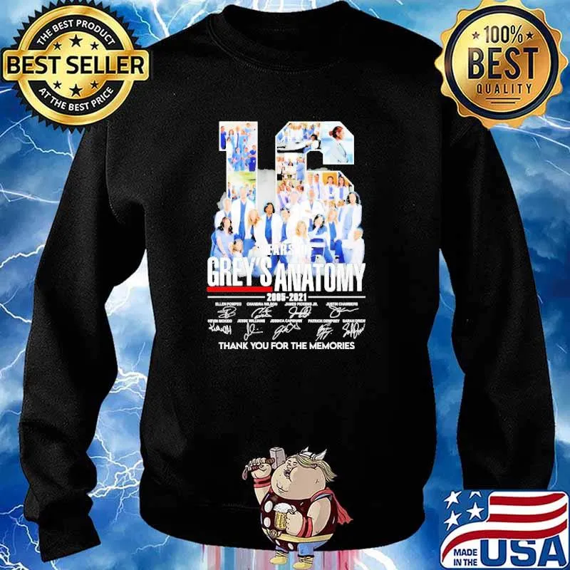 16 years of Grey’s Anatomy 2005 2021 thank you for the memories s Sweater