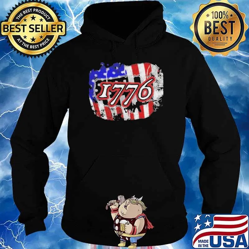 1776 Rifle American Flag Shirt Hoodie