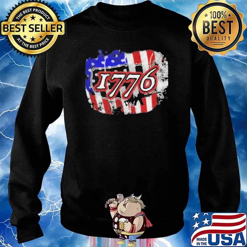 1776 Rifle American Flag Shirt Sweater