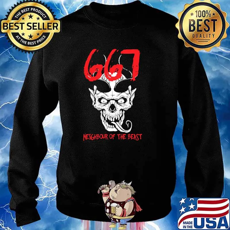667 Neighbour of the Beast Devil Evil Halloween Gift s Sweater
