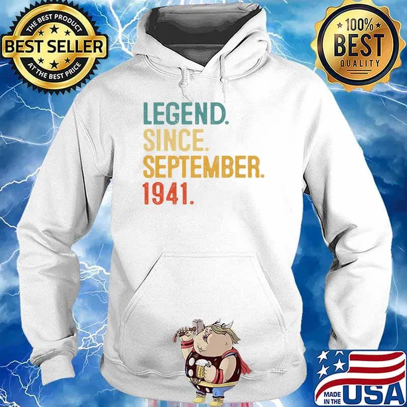 80th Birthday Gift 80 Year Old Legend Since September 1941 T-Shirt Hoodie
