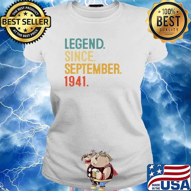 80th Birthday Gift 80 Year Old Legend Since September 1941 T-Shirt Ladies tee