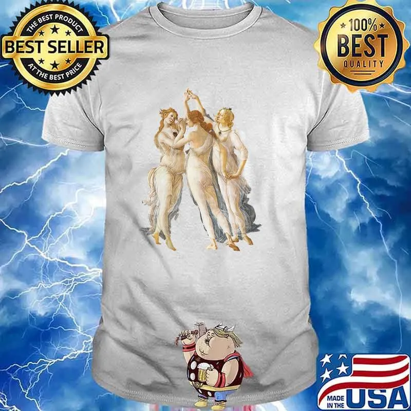 Aesthetic Sandro Botticelli - Three Graces from Primavera T-Shirt