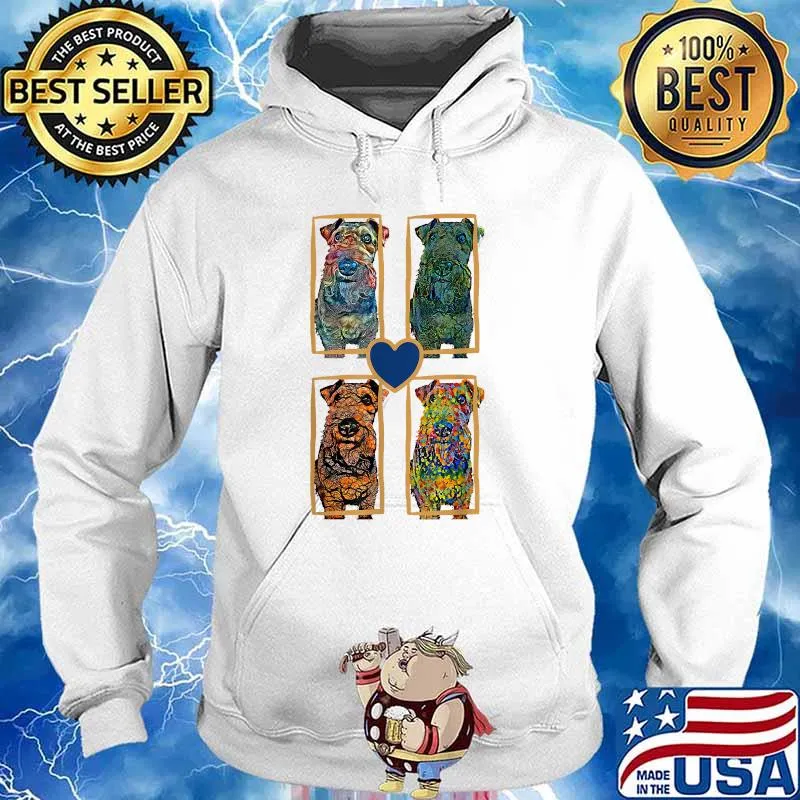 Airedale Terrier Dog 4 Seasons Pop Art T-Shirt Hoodie