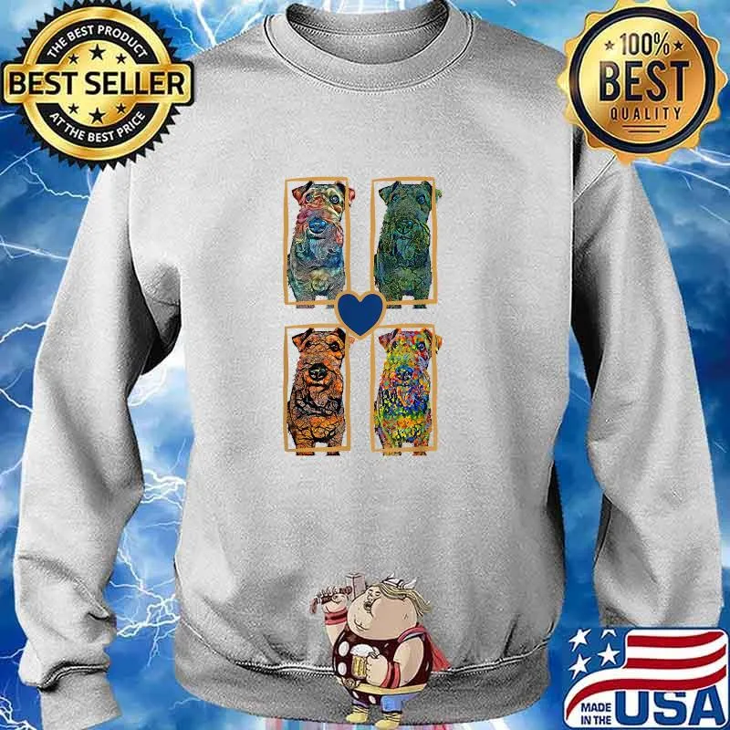 Airedale Terrier Dog 4 Seasons Pop Art T-Shirt Sweater
