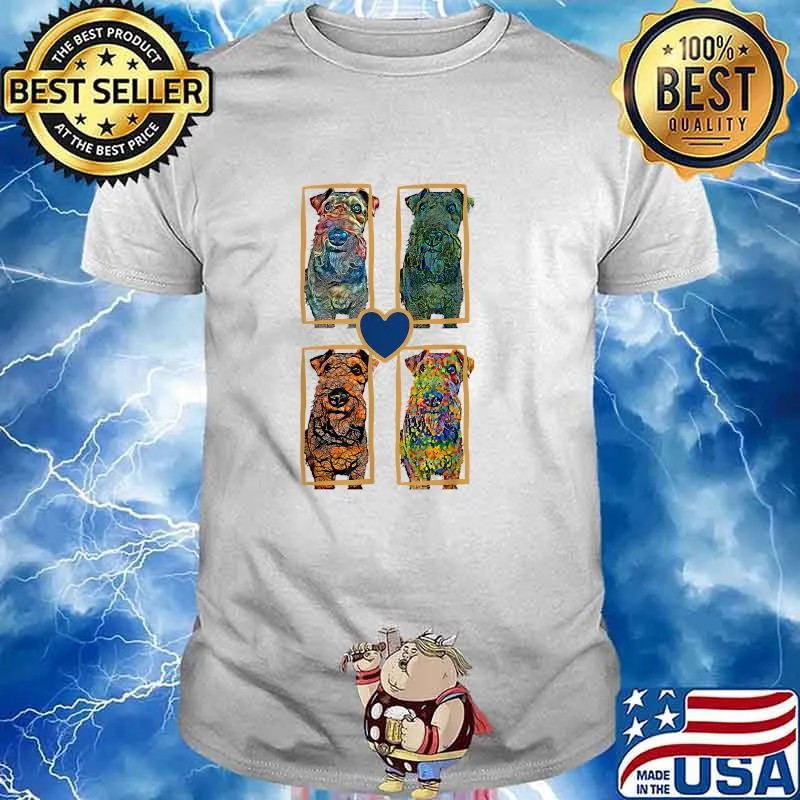 Airedale Terrier Dog 4 Seasons Pop Art T-Shirt