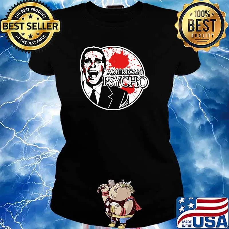 American Psycho A.P. blood logo movies s Ladies tee
