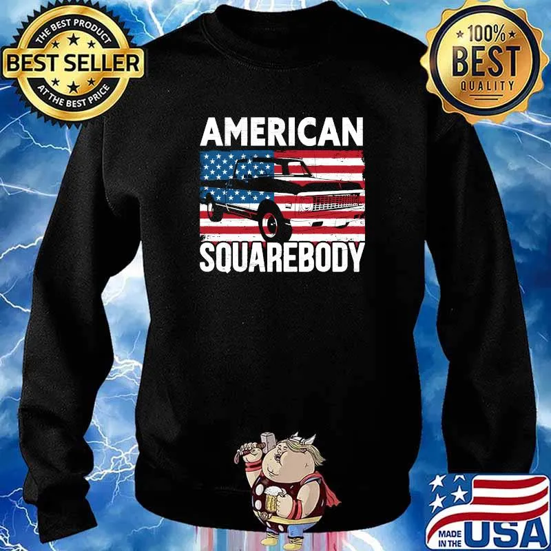 American Square Body for a Old Chevy Pickup Truck usa Flag T-Shirt Sweater