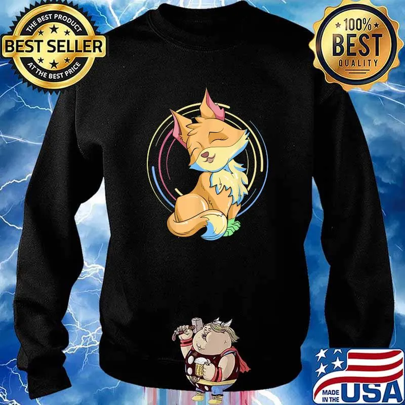 Anime Cute Animal Pastel Goth Art Kawaii Fox T-Shirt Sweater