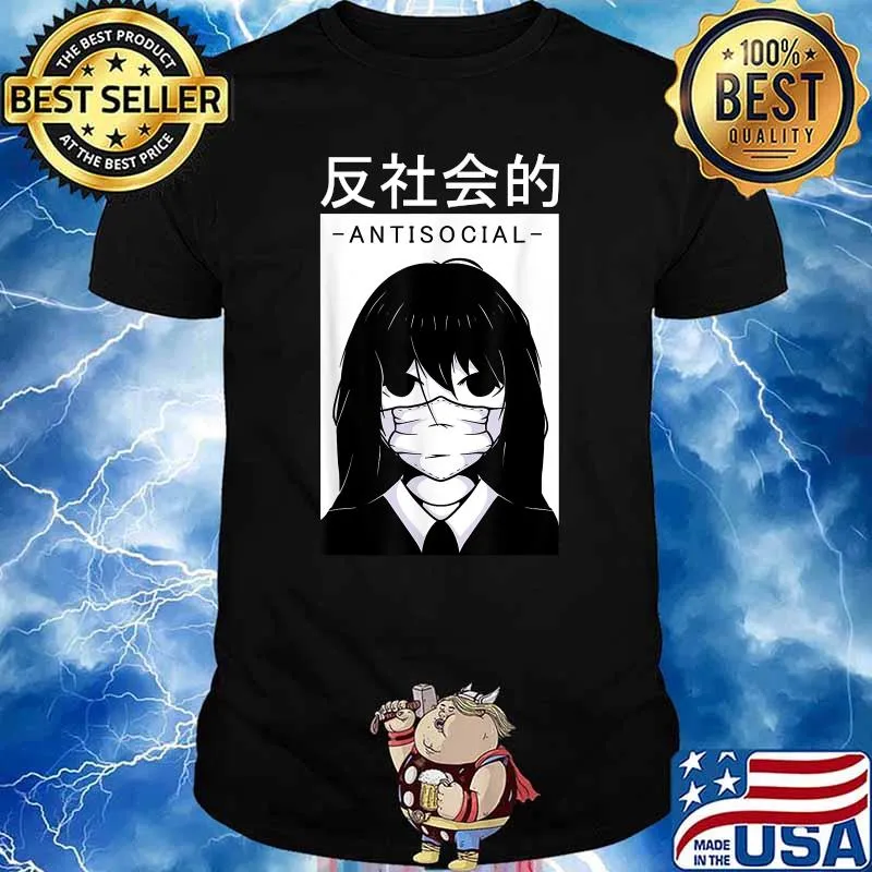 Antisocial Dark Art Aesthetic Girl Horror Shirts Fairy Grunge Clothes Anime Manga T-Shirt