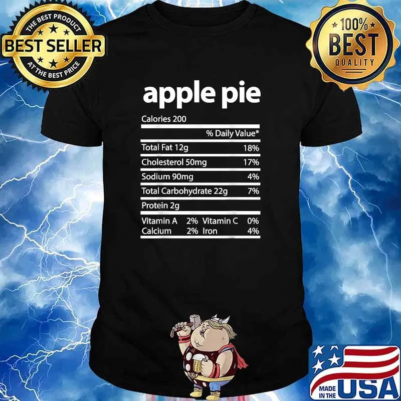 Apple Pie Family Thanksgiving Nutrition Facts Food Men T-Shirt