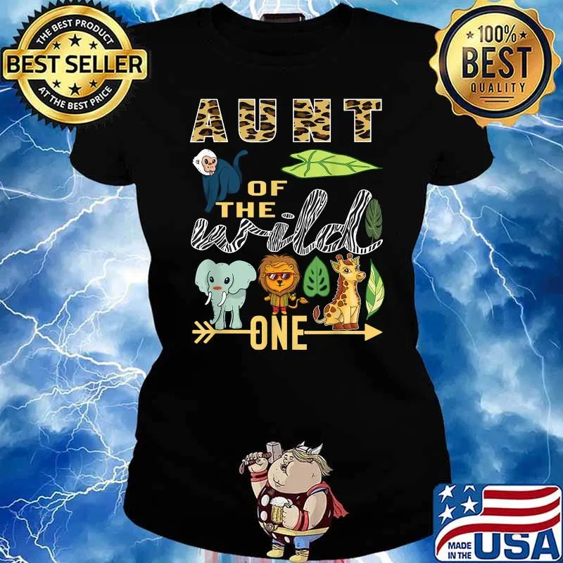 Aunt Of The Wild One Zoo T-Shirt Ladies tee