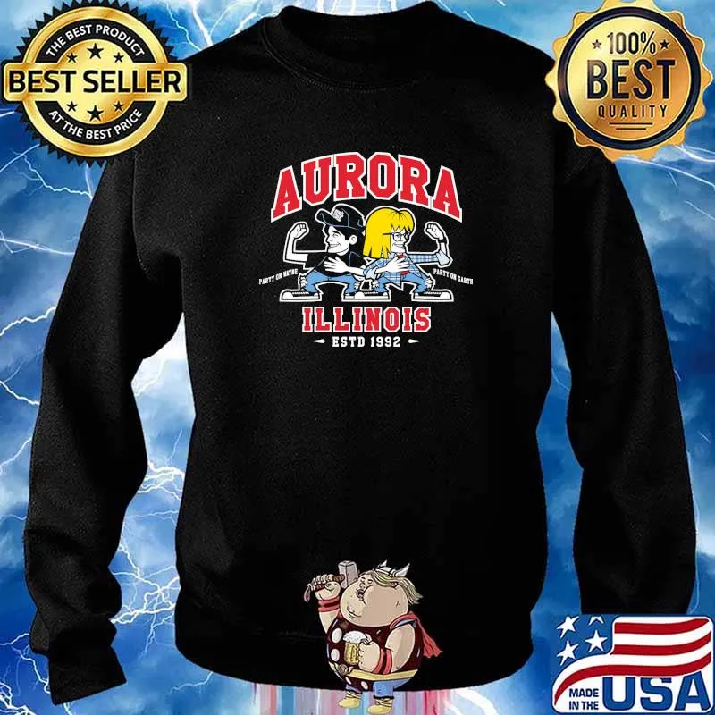 Aurora illinois estd 1992 party on wayne party on cat s Sweater