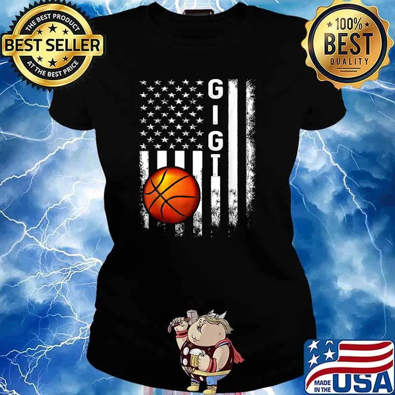 Awesome basketball Gigi American Flag Vintage T-Shirt Ladies tee