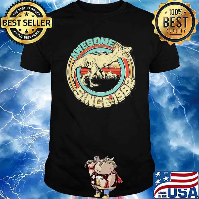 Awesome Since 1982 Dinosaur 39Th Birthday Vintage Shirt