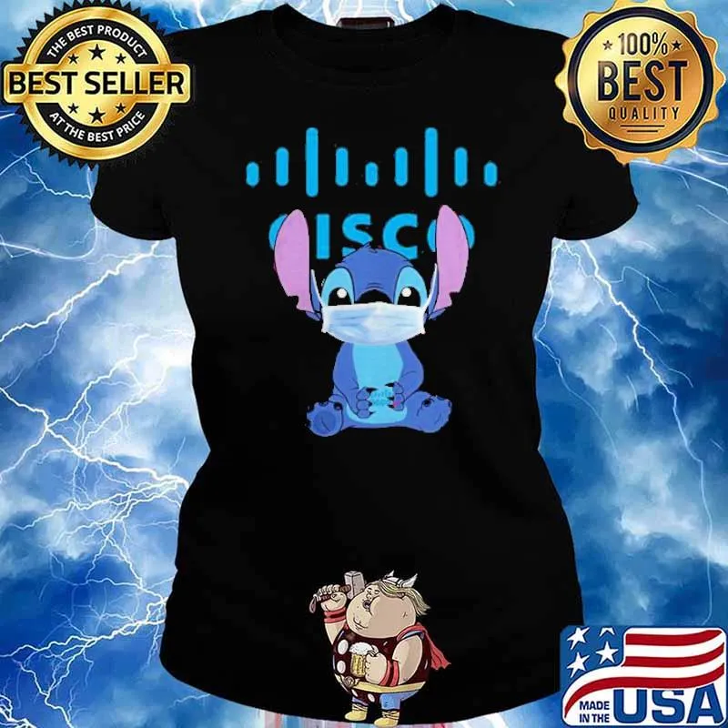Baby Stitch Face Mask Hug Cisco Logo Shirt Ladies tee