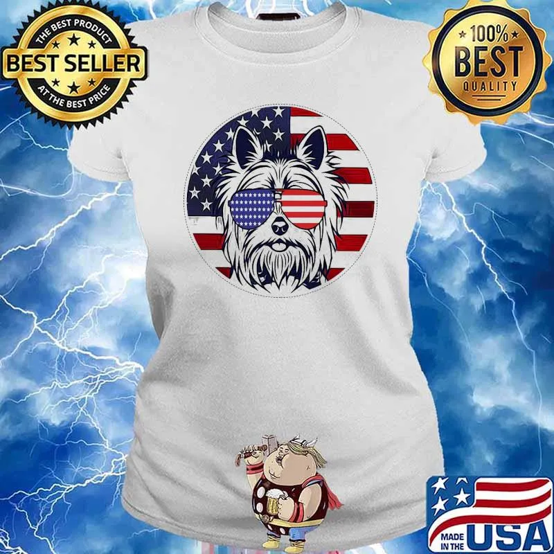 Best yorkie retriever dad ever american flag s Ladies tee