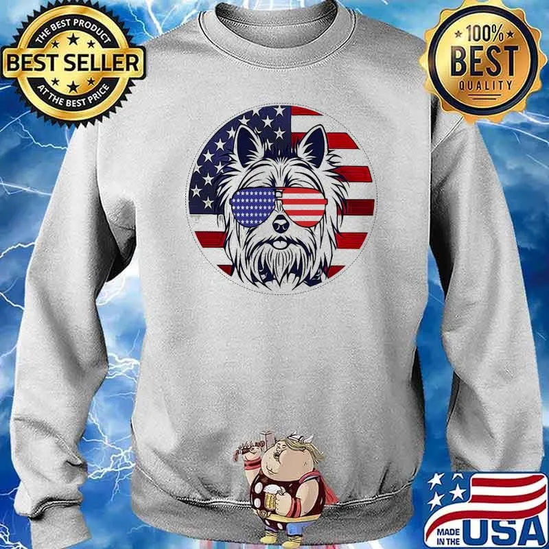 Best yorkie retriever dad ever american flag s Sweater