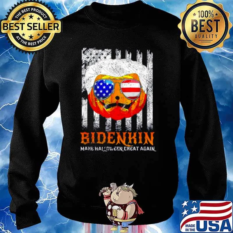 Biden Pumpkin Make Halloween Great Again Bidenpkin sunglasses USA flag Shirt Sweater