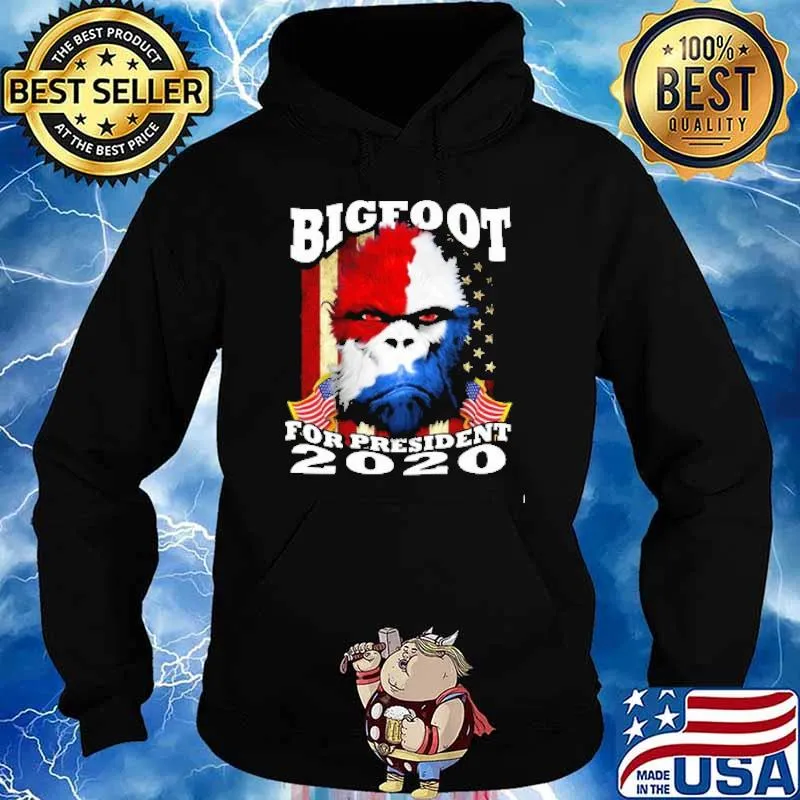 Bigfoot for president 2020 american flag s Hoodie