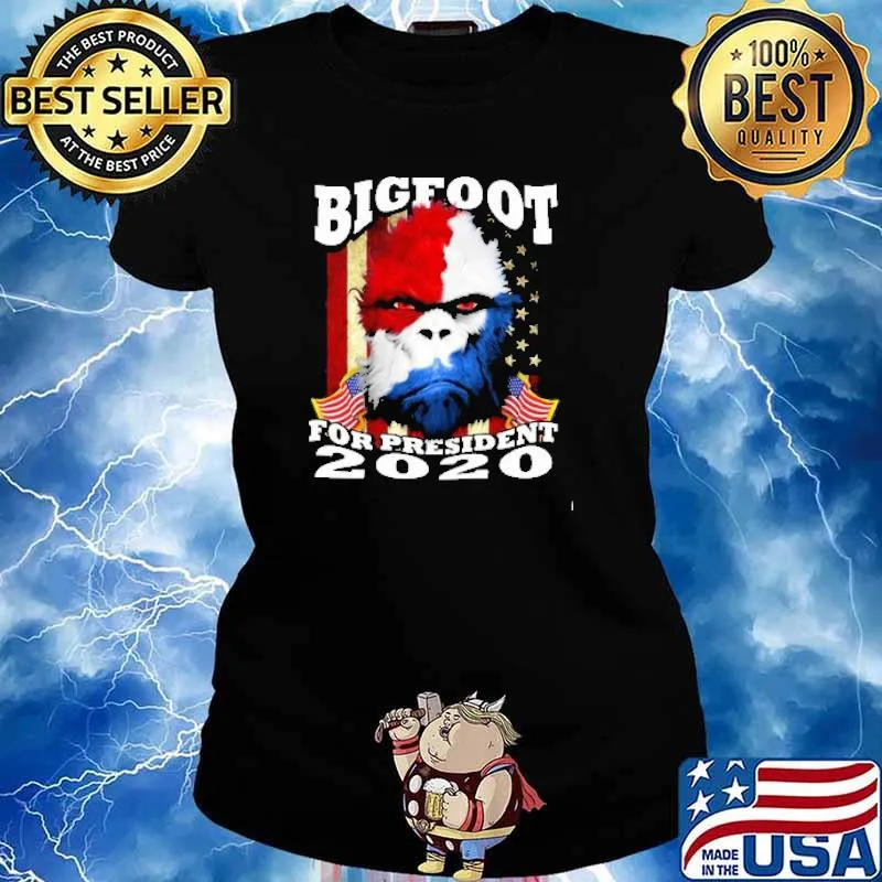 Bigfoot for president 2020 american flag s Ladies tee