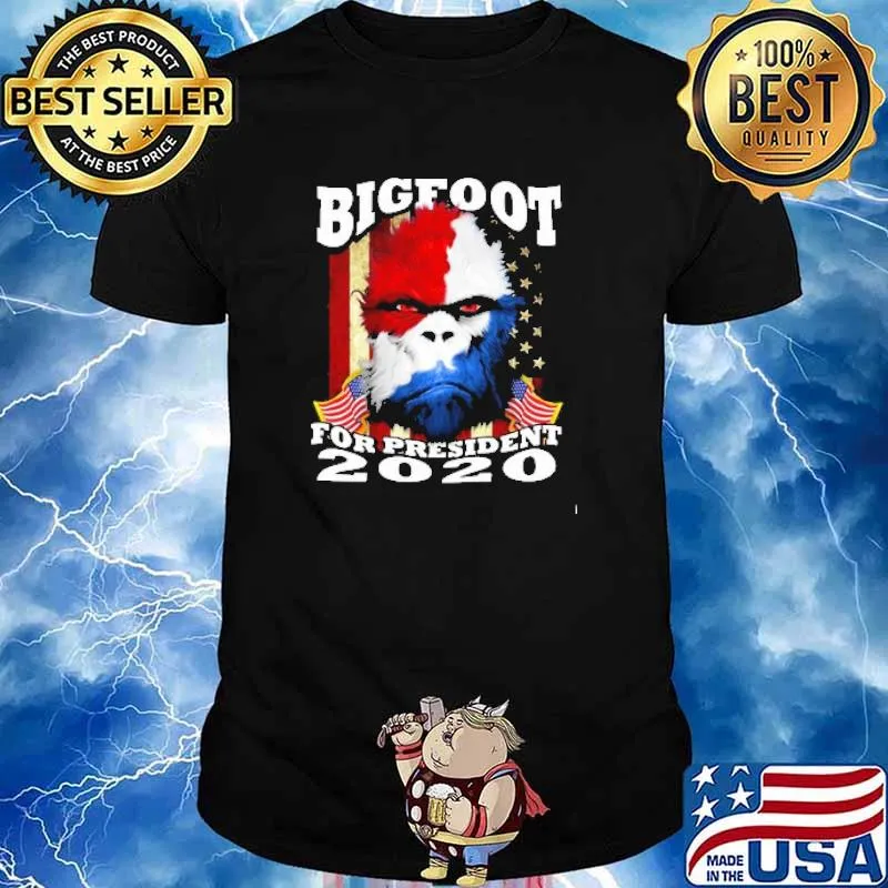 Bigfoot for president 2020 american flag shirt
